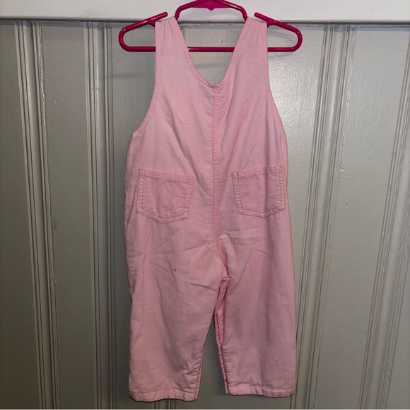 Embroidered Hen Pastel Pink Corduroy Toddler Overalls - Picture 6 of 6